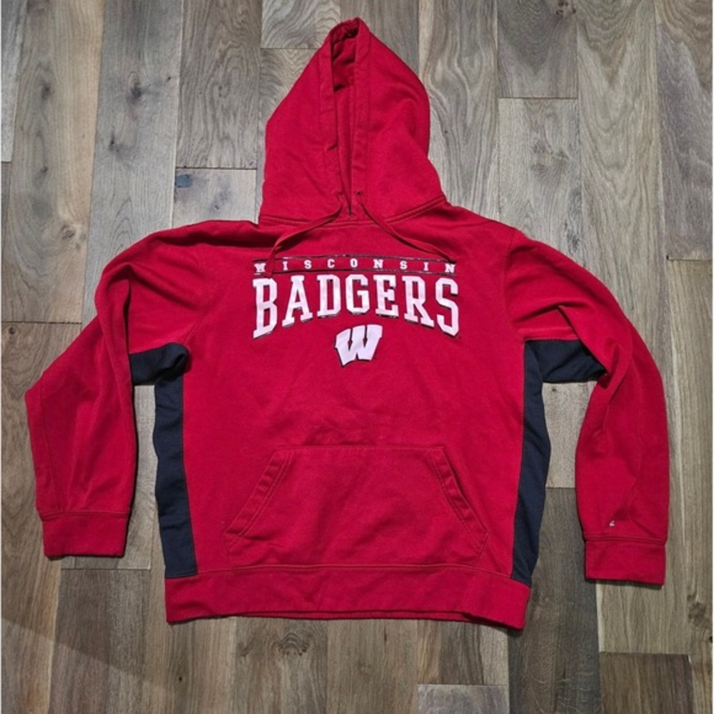 Wisconsin‎ Badgers Colosseum Mens Hoodie Sweatshirt Size L Red Long Sleeve NCAA